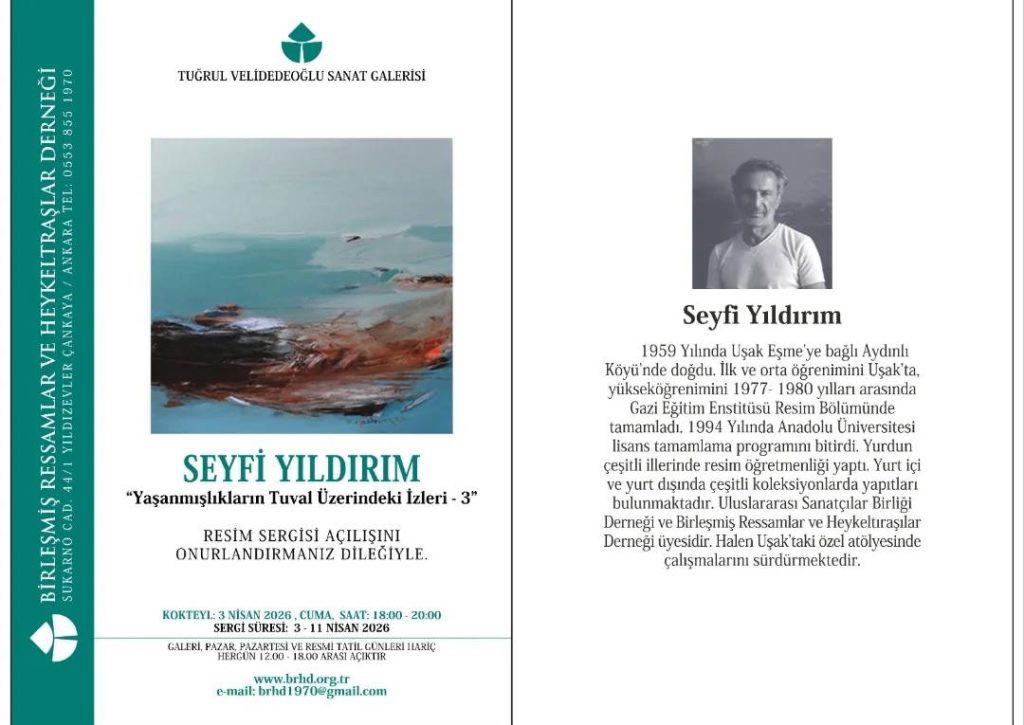 Seyfi Yıldırım’dan 10. Kişisel Sergi: “Yaşanmışlıkların Tuval Üzerindeki İzleri-3” BRHD’de Açılıyor(Kardeş Haber)